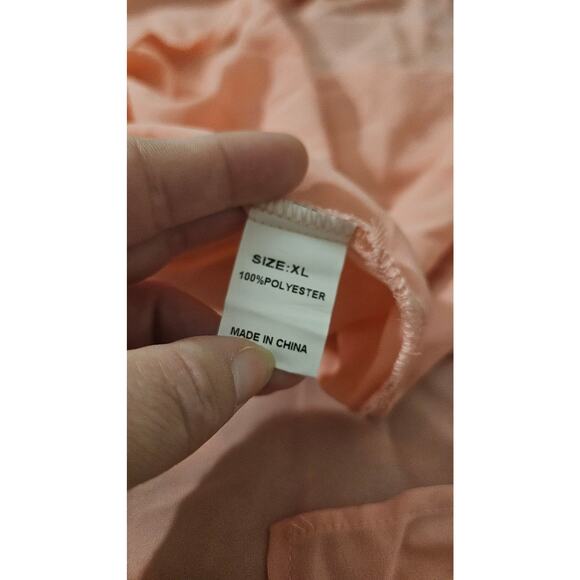 XL Short Sleeve Pink Floral Open Front Kimono - Picture 4 of 8